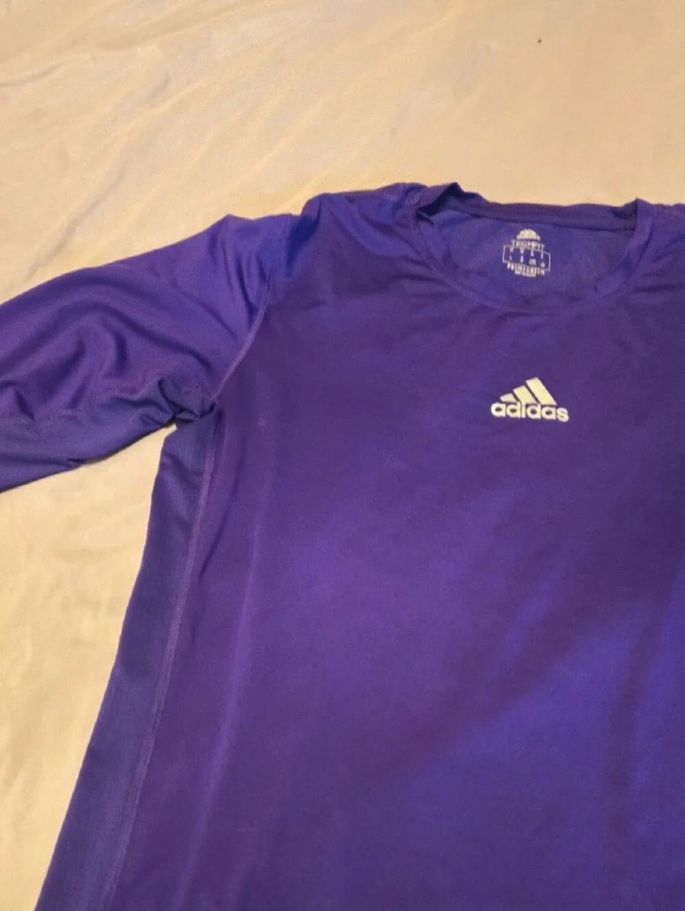 adidas Purple Long-Sleeve Performance Top with White Logo